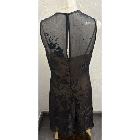 Linda Allard Ellen Tracy Women's Sleeveless Silk Velvet Burnout Size 6 Black - Picture 4 of 6